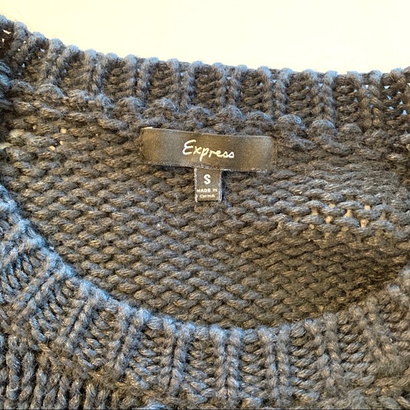 SOLD 🛑 Express | Black Crop Knit Sweater - Picture 6 of 7